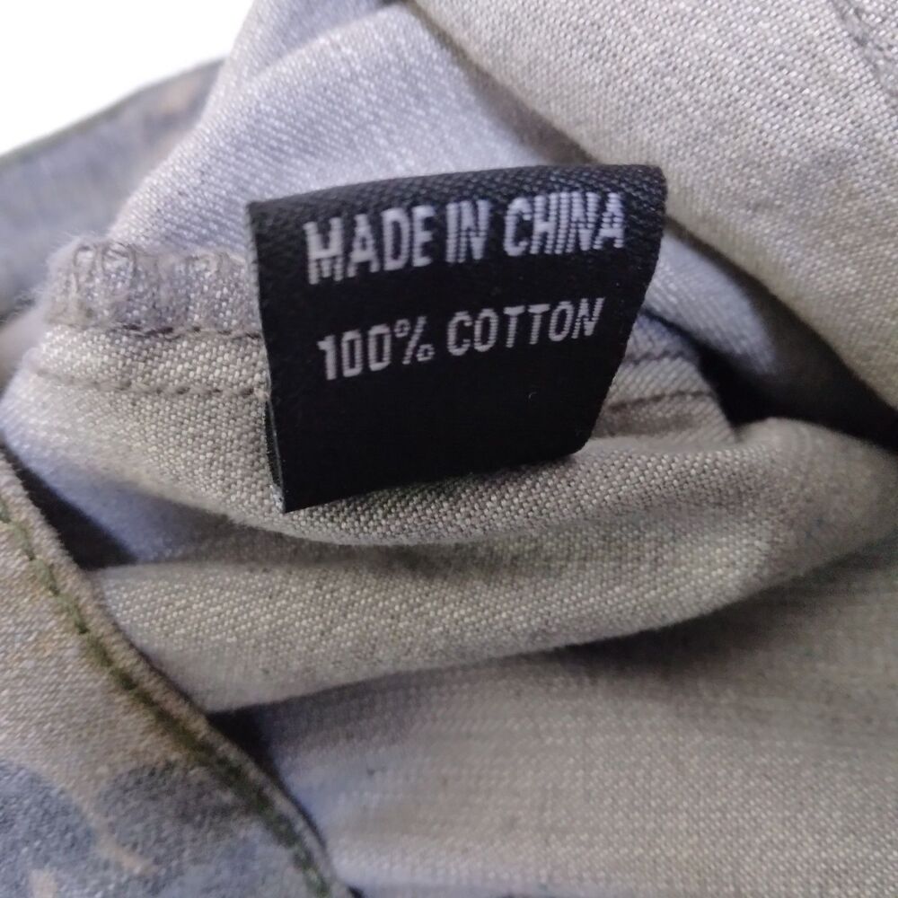 Thrill Jeans Denim Jacket Green Camo Distressed Frayed Grunge Womens Large - Picture 7 of 11